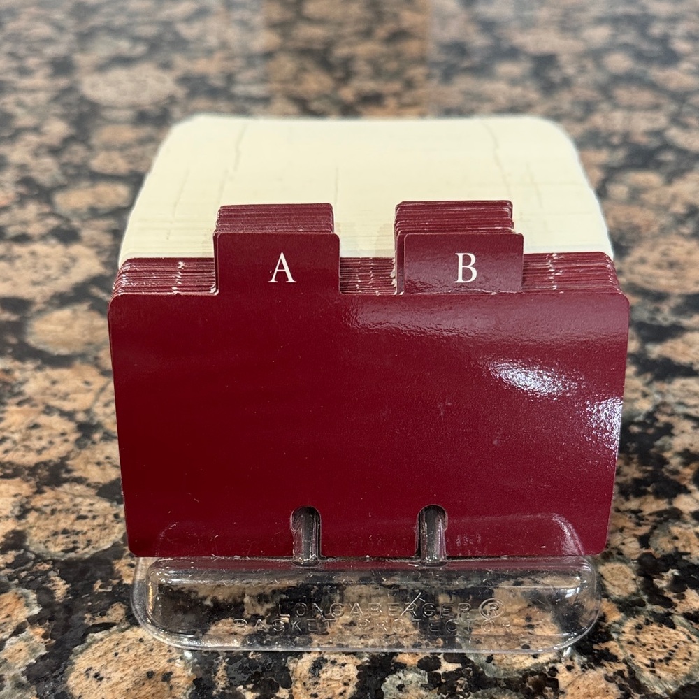 Longaberger Address Card Holder